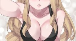 1girls big_breasts blonde_hair cleavage close-up edens_zero long_hair rebecca_bluegarden solo takeshi61_(artist) upper_body