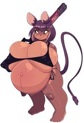 1girls anthro breasts carbon_pink cleavage female female_only furry huge_belly huge_breasts jack_cayless pregnant ready_to_pop solo thick_thighs wide_hips