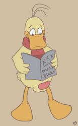 alfred_j._kwak_(series) alfred_jodocus_kwak anthro book duck front_view holding_book holding_object male male_only p3ntavus penis solo tagme toony