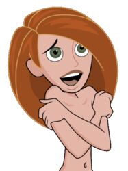 covering_breasts disney embarrassed female female_only human hundredeyes kim_possible kimberly_ann_possible solo straight_hair tagme