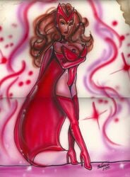 1girls 2000 avengers bianca_(artist) female female_only human marvel marvel_comics mutant_(marvel) scarlet_witch solo straight_hair wanda_maximoff x-men