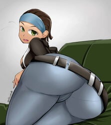 1girls 2d allbeatnik alyx_vance ass ass_focus big_butt clothed dressed female female_only half-life half-life_(series) half-life_2 human human_female human_only solo tagme