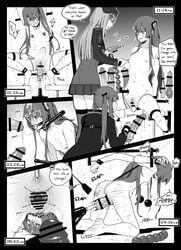 3girls ^^^ all_fours anal_beads anal_hook anus assorted_sex_toys bar_censor barefoot blush bondage bound bound_wrists breasts censored clenched_teeth closed_mouth cum dildo english_text erection facial female female_pubic_hair femdom femsub forced_orgasm gag girls'_frontline grin heart highres hk416_(girls'_frontline) holding huqu knotted_dildo lezdom long_sleeves male miniskirt multiple_boys multiple_doms multiple_girls nipple_piercing nipple_tweak nipple_weights object_insertion open_mouth open_mouth_gag penis piercing pleated_skirt pubic_hair pussy pussy_spreader restrained robot scar scar_across_eye sex sex_machine sex_toy skirt slap_mark slapping smile spiked_dildo spiked_penis squatting stomach_bulge straight teeth time_lapse timestamp tiptoes toy_selection twintails ump45_(girls'_frontline) ump9_(girls'_frontline) vaginal_object_insertion vaginal_penetration weights_(bdsm) whip_marks yuri