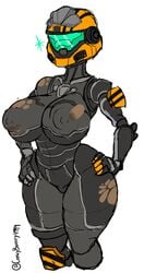 1girls christomwow female_human female_only female_spartan_(halo) halo halo_(series) human power_armor prosthetic_arm ripped_clothing solo spartan_(halo)