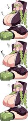 1girls ? accidental_exposure areola_slip arms_behind_head arms_up bangs big_breasts blush braided_hair breasts breasts_out bursting_breasts cleavage cleavage_overflow closed_eyes demon_slayer enormous_breasts exposed_breasts exposed_nipples female female_only green_eyes huge_breasts kanroji_mitsuri kimetsu_no_yaiba komusou_(jinrikisha) large_areolae long_hair long_sleeves massive_breasts mole_under_eye motion_blur multiple_images no_bra open_shirt pink_hair pleated_skirt smile solo thick_thighs thighhighs two_tone_hair uniform wardrobe_malfunction zettai_ryouiki