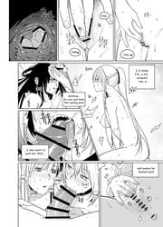 1futa 2girls ak-12_(girls'_frontline) an-94_(girls'_frontline) anus bar_censor big_penis blush braid censored clitoral_stimulation comic completely_nude dialogue erection fellatio female female_commander_(girls'_frontline) female_on_futa fingering fingernails french_braid futa_with_female futanari girls'_frontline greyscale group_sex highres human huqu masturbation monochrome multiple_girls nipples nude oral parted_lips penis ponytail pussy sitting text threesome