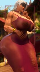 3d final_fantasy final_fantasy_xiv futanari garlean gpose(ffxiv) gpose_(ffxiv) huge_ass huge_breasts huge_cock hyur kallitheshort midlander solaris_caelum tagme white_hair