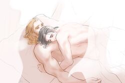 2boys adoptive_siblings cuddling gay human human_only light-skinned_male light_skin loki_(marvel) long_hair_male male male_only marvel marvel_cinematic_universe nude_male sleeping thor_(marvel) thor_(series) twunk yaoi