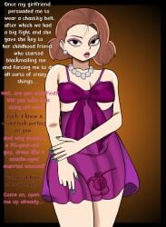 chastity_cage crossdressing dirty_talk english english_text eroizovel femboy flat_chastity_cage humiliation makeup nightie otoko_no_ko otokonoko simple_background sissy solo standing text