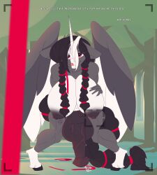absurd_res alicorn animal_genitalia anthro balls big_balls big_breasts big_penis blush breasts chapaevv clothing digital_media_(artwork) english_text equid equine erection fan_character friendship_is_magic genitals growing hasbro herm hi_res horn horse huge_balls huge_breasts huge_cock intersex lingerie looking_at_viewer macro mammal my_little_pony mythological_creature mythological_equine mythology nipples nude offscreen_character penis pony simple_background solo tail text torn_clothing unicorn vyktoriathegrey wings