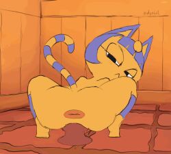 1girls 2d 2d_(artwork) andyxtal animal_crossing animal_crossing_new_horizons animated animation ankha ankha_(animal_crossing) anthro ass before_sex booty bottom bottoming butt dildo dildo_in_pussy dildo_penetration dildo_riding dildo_sitting fat_ass feline female furry gif huge_dildo knot naked naked_female nintendo nude practicing puffy puffy_anus pussy pussy_juice pussy_juice_on_dildo solo splits splits_position training training_for_top vaginal vaginal_penetration
