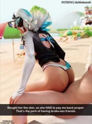 10_seconds 1boy 1girls 3:4 3d 3d_animation animated ass beach darkbahamuth english_text female light-skinned_female light-skinned_male light_skin loop luna_snow luna_snow_(marvel_rivals) marvel marvel_rivals outdoors reverse_cowgirl_position reverse_upright_straddle riding riding_penis sex sex_from_behind short_video shorter_than_10_seconds snapchat sound straight tagme vertical_video video