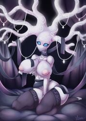 azura_inalis blush blushing female female_focus female_only hollow_knight no_bra no_mouth solo solo_female solo_focus tagme tree white_lady_(hollow_knight)