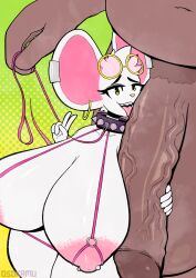 2025 anthro areola balls belly big_areola big_balls big_breasts big_ears big_nipples big_penis breasts brown_body brown_fur clothing collar digital_drawing_(artwork) digital_media_(artwork) duo ear_piercing ear_ring eyewear faceless_character faceless_male female fur genitals gesture glasses hair hand_gesture hi_res holding_leash holding_object hoop_ear_ring huge_balls huge_breasts huge_cock hugging_penis ineffective_clothing larger_male leash licking looking_at_viewer male male/female mammal mouse murid murine navel nipple_dip nipple_piercing nipples nude oral osokamu penile penis penis_lick piercing pink_nose pubes ring_piercing rodent round_glasses sex sharp_teeth short_hair short_stack size_difference smaller_female smile solo_focus spiked_collar spikes standing tail teeth thick_thighs tongue v_sign vein veiny_penis white_body white_fur wide_hips yellow_eyes