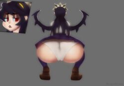 1girls ass ass_focus big_ass big_butt female female_only filia_(skullgirls) long_hair pale_skin panties raspulence red_eyes samson_(skullgirls) skullgirls solo solo_female squat squatting tentacle_hair white_panties white_skin