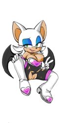 1girls anthro bat color earthreal exposed_breasts exposed_pussy female furry hearlesssoul legs_apart mostly_clothed partially_clothed rouge_the_bat sonic_(series) torn_clothes