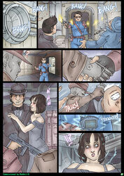 android bethesda_softworks black_hair clothing comic darla_(fallout_4) fallout fallout_(series) fallout_4 gun hypnosis imminent_oral imminent_rape imminent_sex imminent_vaginal jumpsuit mind_control nick_valentine nikraria page_7 page_number punch sole_survivor sole_survivor_(male) vault_suit