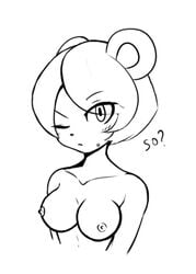 1girls animal_ears boobs breasts female female_only freedom_planet freedom_planet_2 kenjikanzaki05 medium_breasts neera_li nipples panda panda_ears short_hair solo solo_female tits uncolored