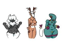 3:2 alien alien_girl alien_humanoid american_mythology antlers belly big_breasts breasts cervid ears_back ears_down erect_nipples female flat_ass group humanoid indigenous_north_american_mythology mammal mevka_(artist) monster_girl mythology neck_tuft nightmare_waifu nipple_mouth nipples north_american_mythology pivoted_ears pubes public_domain pussy_tape skull skull_head small_breasts thick_thighs trio tuft urban_legend wendigo yeti