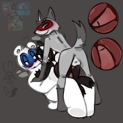 animal animal_penis ape ass badger balls censored cheetah cuntboy dalilah_(kingdom_force) fixed furry gay gay_sex gorilla grabbing_belly icysicanseeyou intersex jabari_(kingdom_force) kingdom_force luka_(kingdom_force) norvyn_(kingdom_force) penis polar_bear t.j._(kingdom_force) wolf