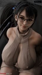 1girls 3d 3d_(artwork) asian asian_female black_hair blender_(software) breast_focus brown_hair eve_(stellar_blade) facing_away fat_ass female glasses huge_ass huge_thighs light-skinned_female light_skin long_hair patreon_username red_lj stellar_blade sweater thick_hips thick_thighs thighs wide_hips