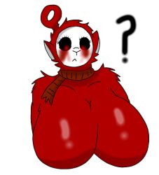 big_breasts breasts female po_(slendytubbies) red_body slendytubbies slendytubbies_oc