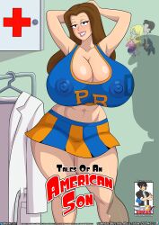 american_dad arabatos big_breasts brown_hair cheerleader lisa_silver steve_smith ventzcomics ventzx