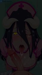albedo_(overlord) animated black_hair blowjob blue_hair breasts deepthroat fellatio hateee heart_eyes kissing lingerie live2d neckline nurse overlord_(maruyama) pink_skin pov shy side_view sideboob tagme top_view up_view video viewer_pov yellow_eyes