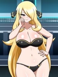 1girls cynthia_(pokemon) female nintendo pokemon solo solo_female tagme yensh