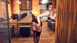 3d artist_request athletic athletic_female blue_eyes breasts brown_hair business_suit business_woman ellie_(the_last_of_us) ellie_williams female female_focus high_heels hourglass_figure legs office_lady skimpy skimpy_clothes slim slim_waist small_breasts stockings tagme the_last_of_us the_last_of_us_2 wide_hips