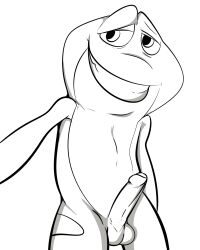 2022 disney frog illegaleel male male_only monochrome prince_naveen_(frog) tagme the_princess_and_the_frog