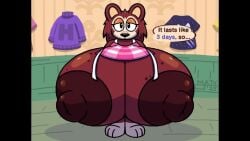 animal_crossing animated anthro apron apron_only areola big_areola big_breasts big_nipples black_eyes breast_expansion breasts brown_areola brown_body brown_nipples clothing ellipsis english_text eulipotyphlan expansion female half-closed_eyes hedgehog huge_areola huge_breasts huge_nipples hyper hyper_breasts looking_at_viewer mammal mattthetooncat narrowed_eyes nintendo nipples question_mark sable_able shirt short_playtime snapping_fingers solo sound sound_warning speech_bubble sweater tagme text thick_thighs topwear video video wide_hips