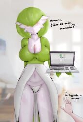 big_breasts bikini_bottom gardevoir green_hair hi_res highres lilligant nintendo nobori nobori916 pokemon pokemon_(species) pokemon_rse red_hair short_hair