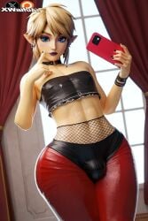 1boy 1femboy abs ai_generated blonde_hair blue_eyes bottom_heavy bottom_heavy_crop_top bottom_heavy_femboy femboy femboysub feminine fishnets gay girly goth link link_(breath_of_the_wild) link_(tears_of_the_kingdom) male male_focus male_only malesub nintendo painted_nails pointy_ears selfie short_shorts solo the_legend_of_zelda thick thick_ass thick_thighs xwaifuai yaoi