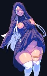 1girls breasts breasts_out clothes_lift doll doll_girl doll_joints elden_ring elden_ring_nightreign female female_only pose revenant_(nightreign) thick_thighs thighs tights