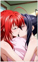 2girls ai_generated akeno_himejima girl_on_girl high_school_dxd lesbian_couple lesbian_focus lesbian_kiss lesbian_sex rias_gremory rias_x_akeno yuri yuri yuri