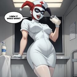ai_generated clown_makeup dc_comics harley_quinn nurse_uniform