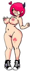 1girls afro afro_hair belly_button bex bex_hornhart black_shoes boots closed_mouth converse cute cute_face female female flower_nipples fungus fungus_tattoo glasses heart-shaped_pupils heart_symbol horn low_quality lowres no_background nude nudity open_arms pink_hair pink_nipples pixel_(artwork) png pose posing round_glasses simple simple_coloring simple_eyes simple_shading solo standing tattoo tattoo_on_legs the_bex_owo transparent_background vagina white_body white_skin