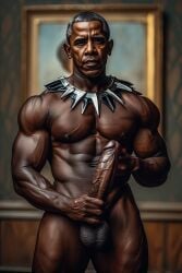 1boy african ai_generated barack_obama black cock dick huge long massive_penis panther politics star_wars