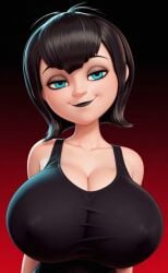1female 1girls 1monster ai_assisted ai_generated bangs bare_shoulders black_background black_clothes black_clothing black_hair black_lips black_lipstick black_pupils black_tank_top blue_eyes civitai cleavage cleavage_focus clothed clothed_female coloredbin.ai coloredbin_ai female female_focus female_monster female_only front_view front_view_focus fully_clothed fully_clothed_female goth goth_girl gradient_background half-closed_eyes head_tilt hotel_transylvania lidded_eyes lipstick looking_at_viewer mavis_dracula monster monster_female monster_girl monster_humanoid mouth_closed red_background seductive seductive_eyes seductive_gaze seductive_look seductive_smile short_hair simple_background solo solo_female solo_focus tank_top tight_clothes tight_clothing tight_tank_top upper_body upper_body_focus upper_body_only vampire vampire_girl visible_nipples