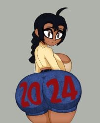 1girls ass ass_focus big_ass big_breasts black_hair cowboy_outfit curvy_figure dark-skinned_female dark_skin huge_ass huge_breasts looking_at_viewer looking_back mika_little_moon mutantlord native_american native_american_female shorts tan-skinned_female tan_skin tomboy voluptuous voluptuous_female