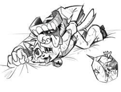 behind_another caine_(the_amazing_digital_circus) doggy_style drool glitch_productions katcheesy katcheesy licking licking_neck sex the_amazing_digital_circus
