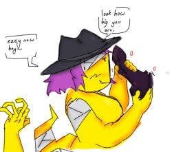 1boy 1girls balls beast breasts dialogue english_text female forsaken_(roblox) jane_doe_(forsaken) jane_doe_(john_doe) jane_doe_(roblox) male nipples penis praise roblox roblox_game robloxian self_upload speech_bubble spura tagme talking_to_partner text tits_out