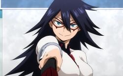 1girls 2d anime anime_screencap black_hair black_hair_female blue_eyes blue_eyes_female boku_no_hero_academia breasts female female_focus female_only holding holding_object human human_female kayama_nemuri long_hair mask masked masked_female mature mature_female mature_woman medium_breasts midnight_(my_hero_academia) my_hero_academia nemuri_kayama shiny_hair smile smiling smiling_at_viewer superhero superhero_costume superhero_mask superheroine tight_clothing whip