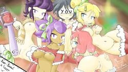 (mirius) 1boy 4girls anus ass ass_focus ass_grab asshole balls bat_(object) bent_over bibi_(brawl_stars) big_dick big_penis black_hair blonde_hair blue_eyes brawl_stars breasts butt butt_grab christmas christmas_clothing christmas_outfit dick female girl gloves golden_hair gray_hair grey_hair jessie_(brawl_stars) koishiko_(artist) looking_at_viewer merry_christmas naked naked_female nude nude_female nude_male piper_(brawl_stars) purple_eyes purple_hair pussy pussy_focus round_ass round_butt scarf shelly_(brawl_stars) shiny_ass shiny_breasts shiny_butt shiny_skin wet_dick wet_penis white_girl white_skin women