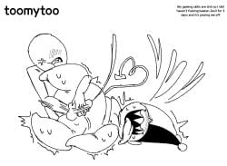 anon chubby chubby_male cum cumshot deltarune fisting handjob hate_sex heart jevil_(deltarune) malesub moaning toomytoo