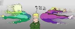 1boy 2girls big_ass big_butt coach_greer female hexpaul male moon_girl_and_devil_dinosaur peridot_(steven_universe) shitpost steven_universe tagme