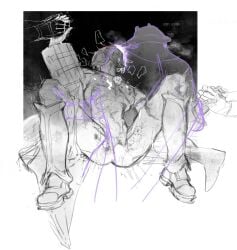 1boy 1cuntboy bite_mark bite_marks bondrewd boots cum cum_on_body cum_on_upper_body cuntboy cuntboy_focus ecvh5 gueira hairless_pussy helmet holding_hands intersex made_in_abyss male male_on_cuntboy mask masked monochrome mti_crossgender muscular muscular_cuntboy pussy solo_focus spread_legs uncensored vaginal_penetration