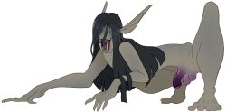 alleyballey animal_genitalia animal_penis ball_hanging balls black_hair equine_penis eyeless fangs genitals hair hi_res humanoid humanoid_pointy_ears long_ears long_hair male monster monstrous_humanoid nude open_mouth penis solo spread_legs spreading vampire vein wide_stance