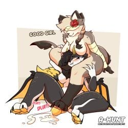4_ears 4_toes a-hunt absurd_res anthro between_thighs big_breasts black_body black_fur black_hair blindfold bodily_fluids breasts canid canine cecelia_(a-hunt) dipstick_tail dragon duo ejaculation feet female flower fluids_on_ground fodax_(yellow) foot_fetish foot_play footjob fox fur genitals hair hand_on_leg hand_on_thigh herm hi_res highlights_(coloring) hybrid intersex intersex/female mammal markings multi_ear mythological_creature mythological_scalie mythology nipple_piercing nipples nude penis piercing pink_nipples plant pupils red_flower scalie sex spots tail tail_markings toes white_body white_fur white_highlights wings yellow_genitals yellow_nipples yellow_penis yellow_pupils yellow_spots yellow_tail_tip